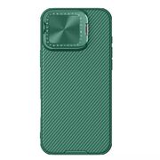 Husă Premium pentru  iPhone 16 Pro Max cu slider pentru protectia lentilelor anti-amprente - verde chrome