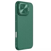 Husă Premium pentru  iPhone 16 Pro Max cu slider pentru protectia lentilelor anti-amprente - verde chrome