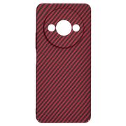 Husa pentru  Xiaomi Redmi A3 CarbonFiber UltraSlim, Lightweight, rosu