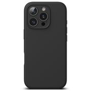 Husa premium pentru iPhone 16 Pro Max Silicone Magnetic compatibila MagSafe captusita cu microfibra - negru