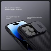 Husă Premium pentru  iPhone 16 Pro cu slider pentru protectia lentilelor anti-amprente - albastru inchis