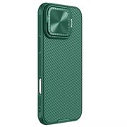 Husă Premium pentru  iPhone 16 Pro cu slider pentru protectia lentilelor anti-amprente - verde