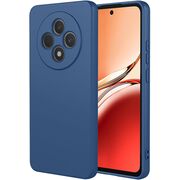 Husa pentru  Oppo Reno 12F, 12FS Liquid Silicone, subțire, captusita cu microfibra, anti amprentă, protectie cameră foto, albastru