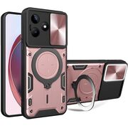 Husa pentru  Realme C61, Realme C63 cu protecție pentru cameră și suport magnetic integrat Ring Shockproof, rose gold