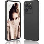 Husa pentru  Realme C61, Realme C63 Liquid Silicone, subțire, captusita cu microfibra, anti amprentă, protectie cameră foto, negru