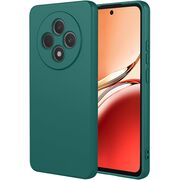 Husa pentru  Oppo Reno 12F, 12FS Liquid Silicone, subțire, captusita cu microfibra, anti amprentă, protectie cameră foto, verde inchis