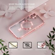 Husa pentru  iPhone 16 cu MagSafe si protectie pentru lentile anti-shock 1.5 mm transparent - roz