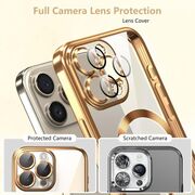 Husa pentru  iPhone 16 Pro cu MagSafe si protectie pentru lentile anti-shock 1.5 mm transparent - auriu