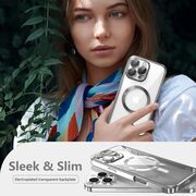 Husa pentru  iPhone 16 Pro cu MagSafe si protectie pentru lentile anti-shock 1.5 mm transparent - argintiu