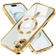Husa pentru  iPhone 16 Plus cu MagSafe si protectie pentru lentile anti-shock 1.5 mm transparent - auriu