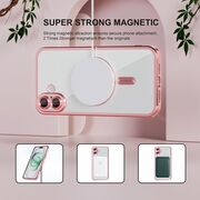 Husa pentru  iPhone 16 cu MagSafe si protectie pentru lentile anti-shock 1.5 mm transparent - roz