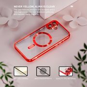 Husa pentru  iPhone 16 cu MagSafe si protectie pentru lentile anti-shock 1.5 mm transparent - rosu
