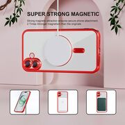 Husa pentru  iPhone 16 cu MagSafe si protectie pentru lentile anti-shock 1.5 mm transparent - rosu