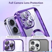 Husa pentru  iPhone 16 Pro cu MagSafe si protectie pentru lentile anti-shock 1.5 mm transparent - mov