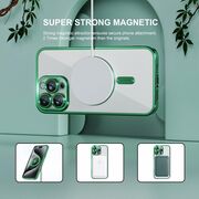 Husa pentru iPhone 16 Pro Max cu MagSafe si protectie pentru lentile anti-shock 1.5 mm transparent - verde inchis