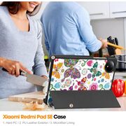 Husa pentru  Xiaomi Redmi Pad SE 8.7 tip stand functie sleep/wake-up, fluturi