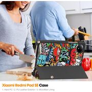 Husa pentru  Xiaomi Redmi Pad SE 8.7 tip stand functie sleep/wake-up, graffiti