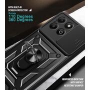 Husa pentru  Honor X6b Ring Armor Kickstand Tough Rugged Cover cu protectie camera, verde