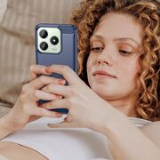 Husa pentru Realme C61, Realme C63 Carbon Liquid Silicone, albastru