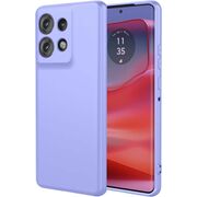 Husa pentru  Motorola Edge 50 Liquid Silicone, subțire, captusita cu microfibra, anti amprentă, protectie cameră foto, lavanda