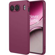 Husa pentru  OnePlus Nord 4 Liquid Silicone, subțire, captusita cu microfibra, anti amprentă, protectie cameră foto, bordeaux