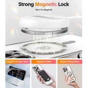 Husa pentru  iPhone 16 Pro Max cu MagSafe Sparkle Glare Detachable Layer, cu protectie lentile - argintiu