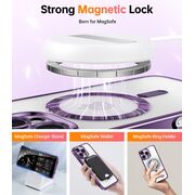 Husa pentru  iPhone 16 Pro Max cu MagSafe Sparkle Glare Detachable Layer, cu protectie lentile - mov deschis
