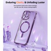 Husa pentru  iPhone 16 Pro cu MagSafe Sparkle Glare Detachable Layer, cu protectie lentile - mov deschis