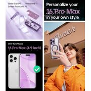 Husa pentru  iPhone 16 Pro Max cu MagSafe Sparkle Glare Detachable Layer, cu protectie lentile - mov deschis