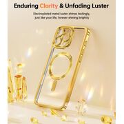 Husa pentru  iPhone 16 Pro Max cu MagSafe Sparkle Glare Detachable Layer, cu protectie lentile - auriu