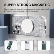 Husa pentru  iPhone 16 Pro cu MagSafe Sparkle Glare Detachable Layer, cu protectie lentile - argintiu