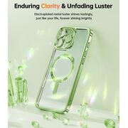 Husa pentru  iPhone 16 Pro cu MagSafe Sparkle Glare Detachable Layer, cu protectie lentile - verde deschis