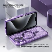 Husa pentru  iPhone 16 Pro Max cu MagSafe Sparkle Glare Detachable Layer, cu protectie lentile - mov