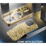 Husa pentru  iPhone 16 Pro cu MagSafe Sparkle Glare Detachable Layer, cu protectie lentile - auriu