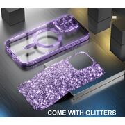 Husa pentru  iPhone 16 Pro Max cu MagSafe Sparkle Glare Detachable Layer, cu protectie lentile - mov