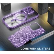 Husa pentru  iPhone 16 Pro cu MagSafe Sparkle Glare Detachable Layer, cu protectie lentile - albastru deschis