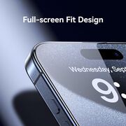 Folie sticla pentru iPhone 16 Pro Max 111d Full Cover / Full Glue tempered glass - margini negre
