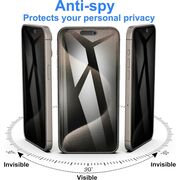 Folie din sticla privacy pentru iPhone 16 Plus GLASS PRO+, margini negre