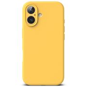 Husa premium pentru  iPhone 16 Plus Silicone Magnetic compatibila MagSafe captusita cu microfibra - galben