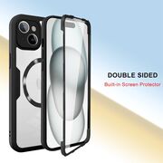Pachet 360: Husa cu folie integrata pentru  iPhone 15 cu MagSafe Cover360 fata / spate - albastru