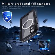 Pachet 360: Husa cu folie integrata iPhone 16 Plus cu MagSafe ShockProof Dust-Water Proof Full Body, negru