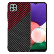 Husa pentru  Samsung Galaxy A22 5G CarbonFiber UltraSlim, Lightweight, rosu negru