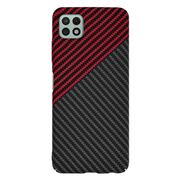 Husa pentru  Samsung Galaxy A22 5G CarbonFiber UltraSlim, Lightweight, rosu negru