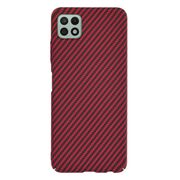 Husa pentru  Samsung Galaxy A22 5G CarbonFiber UltraSlim, Lightweight, rosu