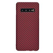 Husa pentru  Samsung Galaxy S10 CarbonFiber UltraSlim, Lightweight, rosu