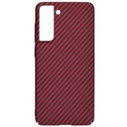 Husa pentru  Samsung Galaxy S21 FE CarbonFiber UltraSlim, Lightweight, rosu