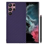 Husa pentru  Samsung Galaxy S22 Ultra 5G CarbonFiber UltraSlim, Lightweight, mov