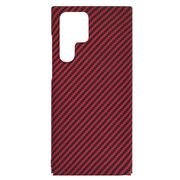 Husa pentru  Samsung Galaxy S22 Ultra 5G CarbonFiber UltraSlim, Lightweight, rosu