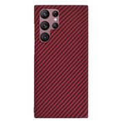 Husa pentru  Samsung Galaxy S22 Ultra 5G CarbonFiber UltraSlim, Lightweight, rosu