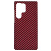 Husa pentru  Samsung Galaxy S23 Ultra 5G CarbonFiber UltraSlim, Lightweight, rosu